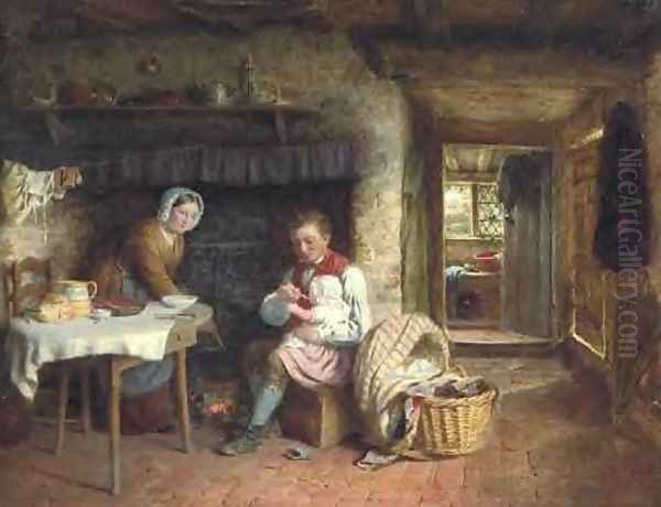 First Born Oil Painting by Frederick Daniel Hardy