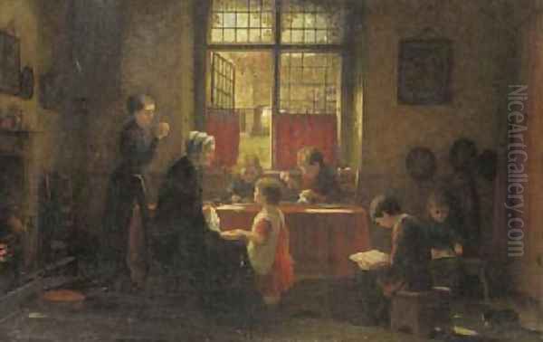 Dame School Oil Painting by Frederick Daniel Hardy