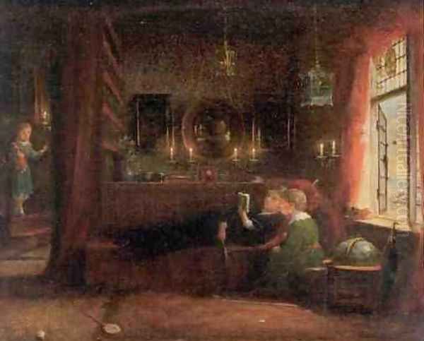 Story Time Oil Painting by Frederick Daniel Hardy