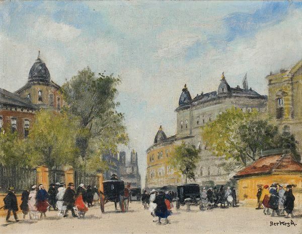 Les Grands Boulevards Oil Painting by Antal Berkes