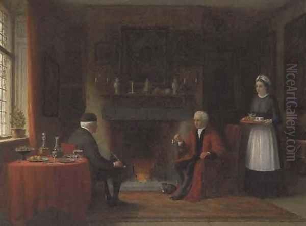 Fireside Conversation Oil Painting by Frederick Daniel Hardy