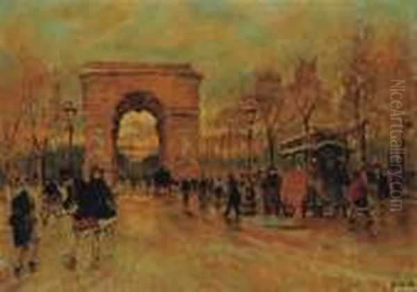 Paris Oil Painting by Antal Berkes