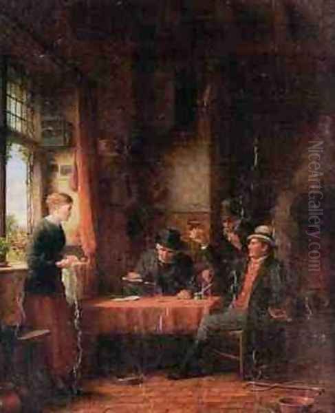 Closing a Bargain Oil Painting by Frederick Daniel Hardy