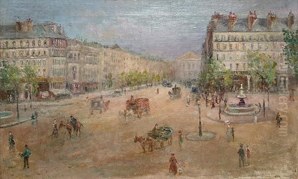 'place De L'opera' Oil Painting by Antal Berkes