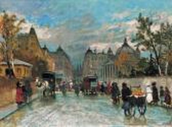 Paris Oil Painting by Antal Berkes