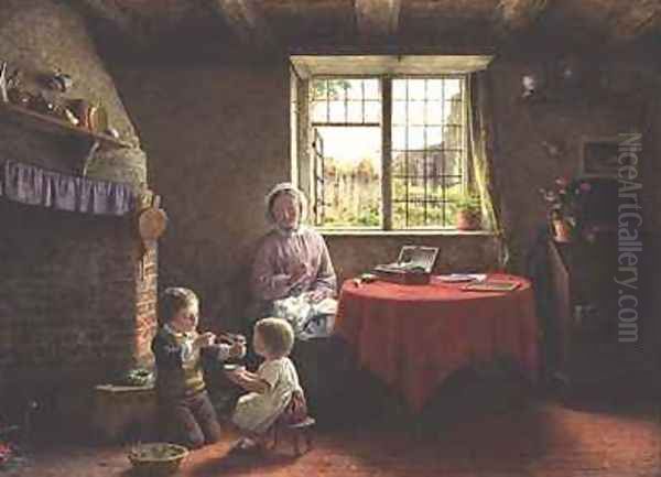 The Three Orphans Oil Painting by Frederick Daniel Hardy