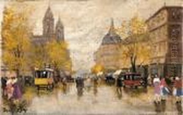 Una Vita A Budapest Oil Painting by Antal Berkes