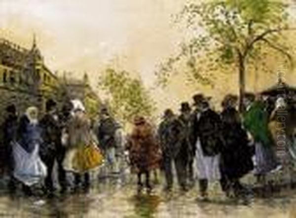 At The Market Square Oil Painting by Antal Berkes