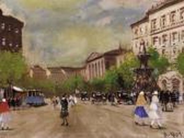 Kalvin Square Oil Painting by Antal Berkes