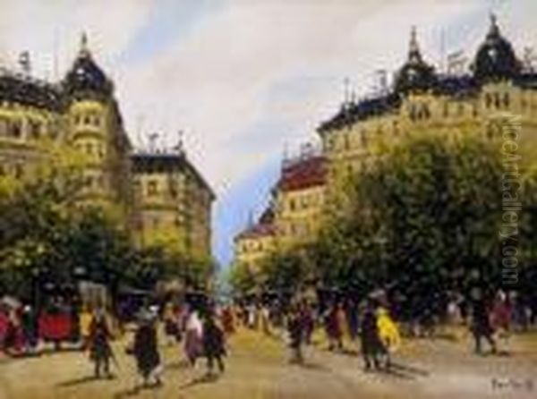 City Oil Painting by Antal Berkes