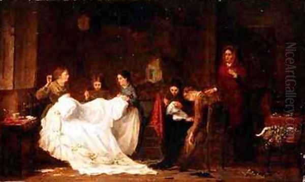 The Wedding Dress Oil Painting by Frederick Daniel Hardy