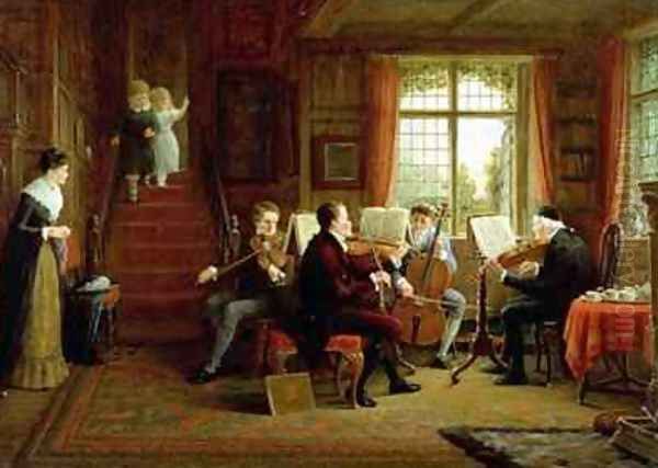 The Music Lesson Oil Painting by Frederick Daniel Hardy