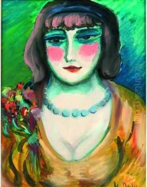 Marie-chantal A La Broche. Oil Painting by Madeleine Berly De Vlaminck