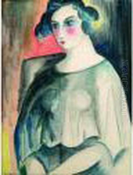 Portrait De Femme. Oil Painting by Madeleine Berly De Vlaminck