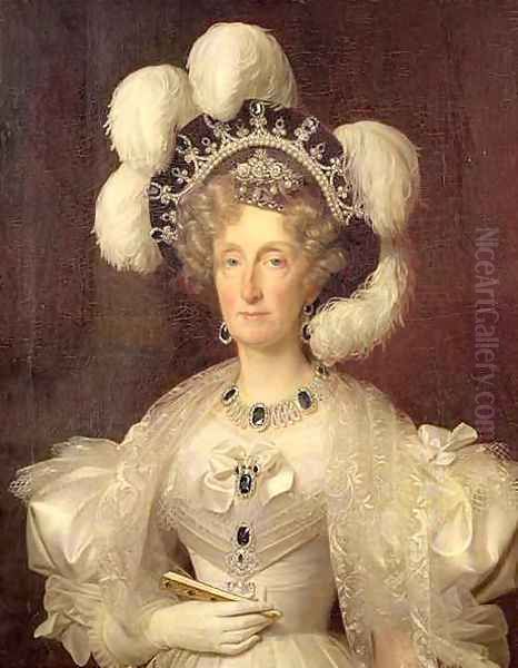 Portrait of Queen Marie Amelie of Bourbon 1782-1866 Oil Painting by Louis Hersent