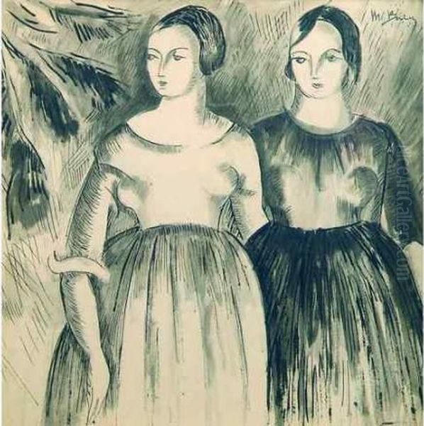 Les Deux Soeurs. Oil Painting by Madeleine Berly De Vlaminck