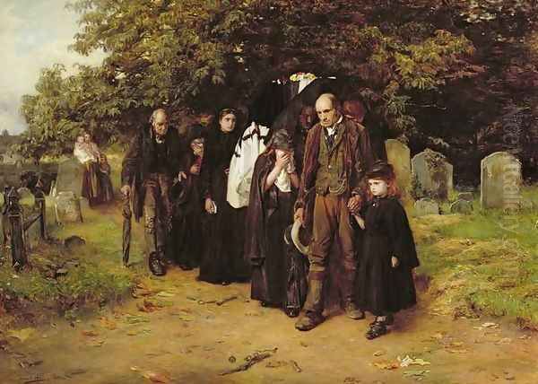 I am the Resurrection and the Life or The Village Funeral Oil Painting by Frank Holl