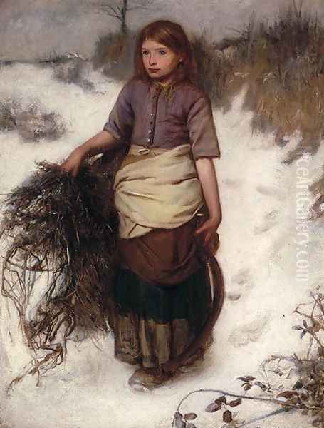 Winter Oil Painting by Frank Holl