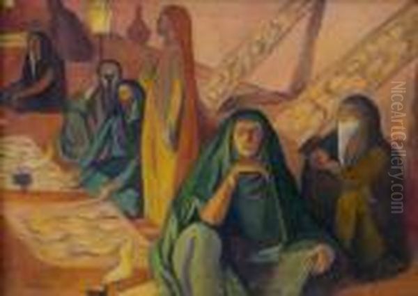 Vendeuses De Pain Au Caire Ou Le Marche Au Caire Oil Painting by Emile Bernard