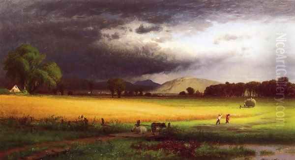 Harvest Scene - Valley of the Delaware Oil Painting by William Howard Hart