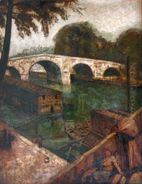 Le Pont Marie A Paris Oil Painting by Emile Bernard