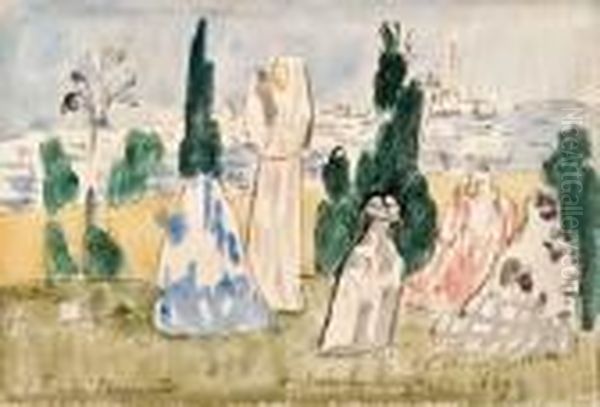 Le Bosphore A Constantinople Oil Painting by Emile Bernard