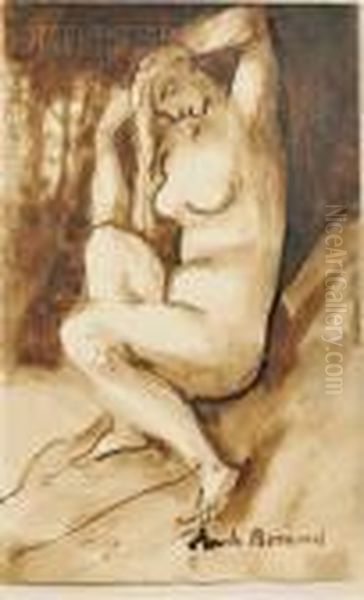 Portrait Of A Seated Nude Oil Painting by Emile Bernard