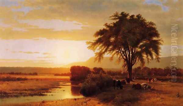 Sunset in the Valley Oil Painting by William Howard Hart