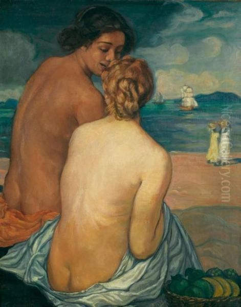 Nus De Dos Oil Painting by Emile Bernard