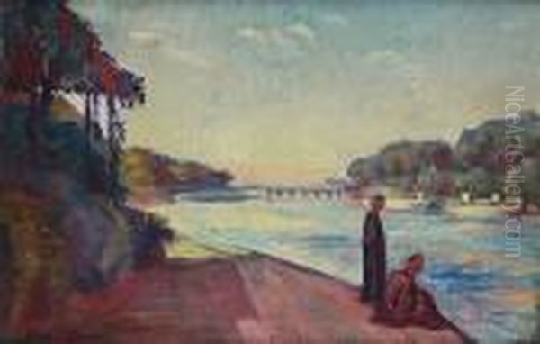 Le Nil Pres D'un Barrage Oil Painting by Emile Bernard