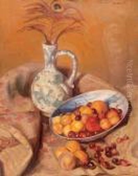 Nature Morte A La Coupe De Fruits Oil Painting by Emile Bernard