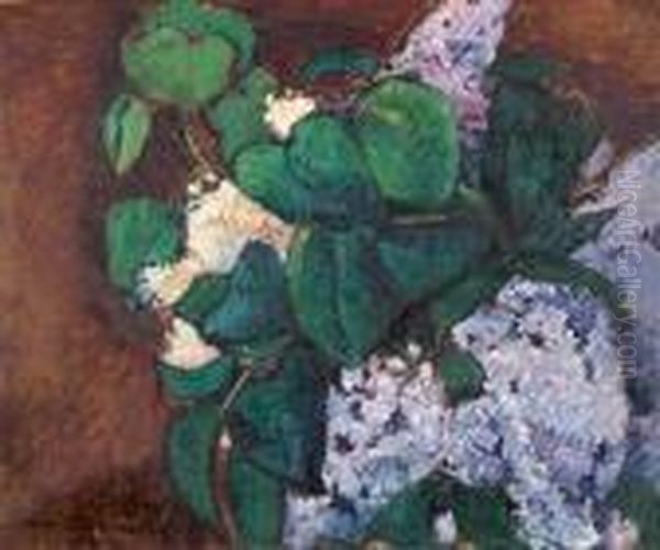 Bouquet De Lilas Oil Painting by Emile Bernard