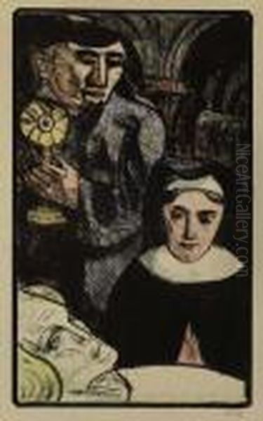 Les Cantilenes: Ils Vinrent Amenant Le Saint Sacrement Oil Painting by Emile Bernard