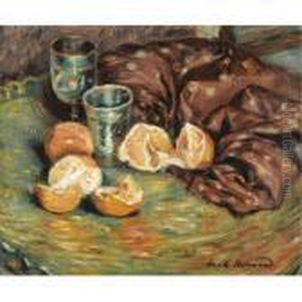 Nature Morte Aux Oranges Oil Painting by Emile Bernard