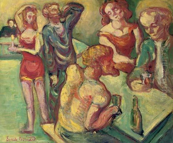 Au Cabaret Oil Painting by Emile Bernard