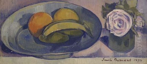 Nature Morte A La Banane Oil Painting by Emile Bernard