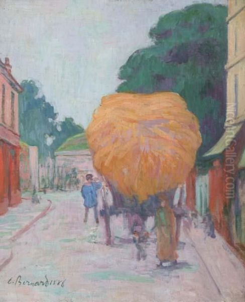 La Porte D'asnieres. Le Char De Foin Oil Painting by Emile Bernard