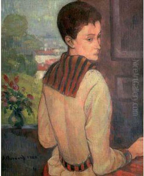 Portrait De Madame Schuffenecker Oil Painting by Emile Bernard