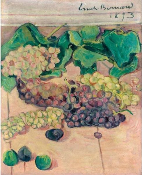 Nature Morte Avec Raisins Oil Painting by Emile Bernard