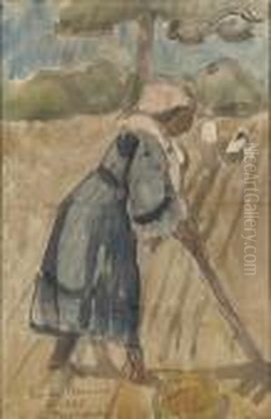 Bretonnes Au Travail Oil Painting by Emile Bernard