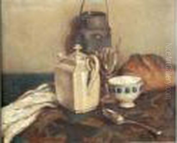 Le Petit Dejeuner Oil Painting by Emile Bernard