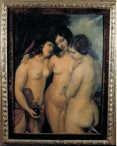 Les Trois Graces Oil Painting by Emile Bernard