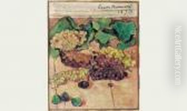 Nature Morte Aux Grappes De Raisins Oil Painting by Emile Bernard