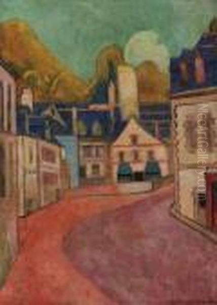 La Rue Rose A Pont-aven Oil Painting by Emile Bernard