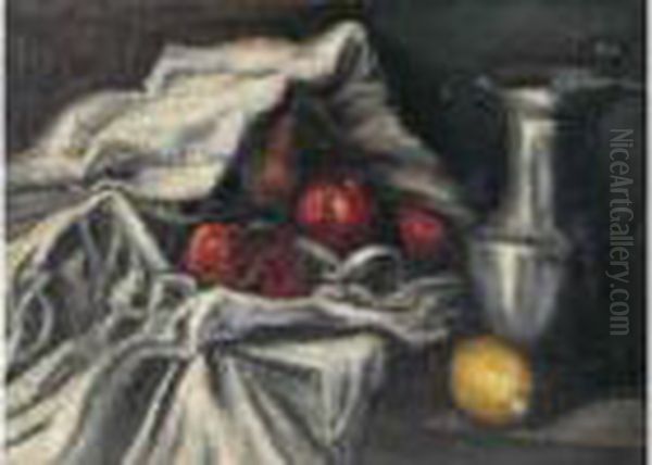 Composition Aux Pommes Et Au Pichet Oil Painting by Emile Bernard