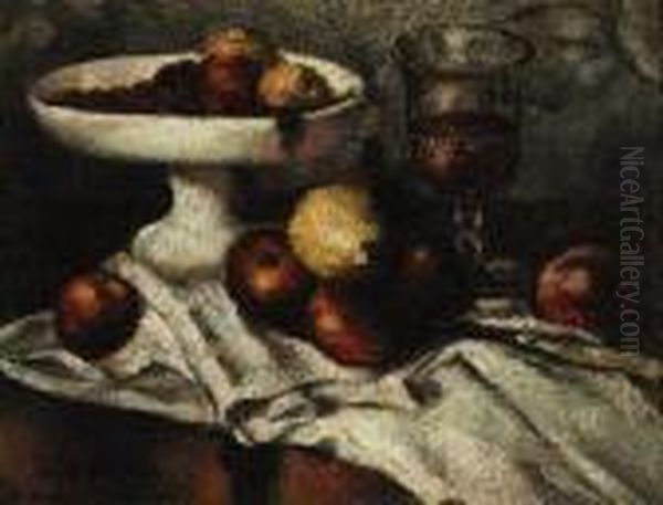 Nature Morte Aux Pommes Oil Painting by Emile Bernard