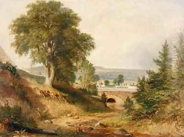 Canal Aqueduct Crossing a Stream Oil Painting by George Harvey