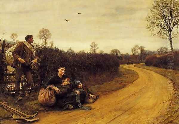 Hard Times Oil Painting by Sir Hubert von Herkomer