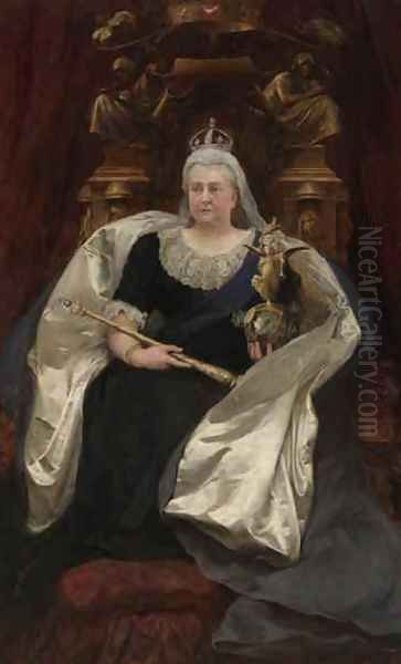 Queen Victoria 1819-1901 Oil Painting by Sir Hubert von Herkomer