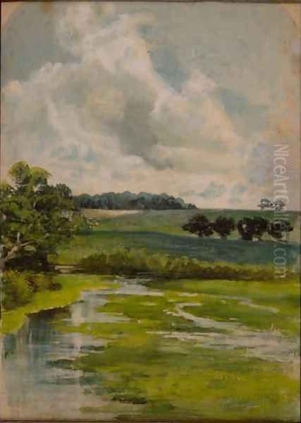 One of the Three Landscape Sketches Oil Painting by Sir Hubert von Herkomer